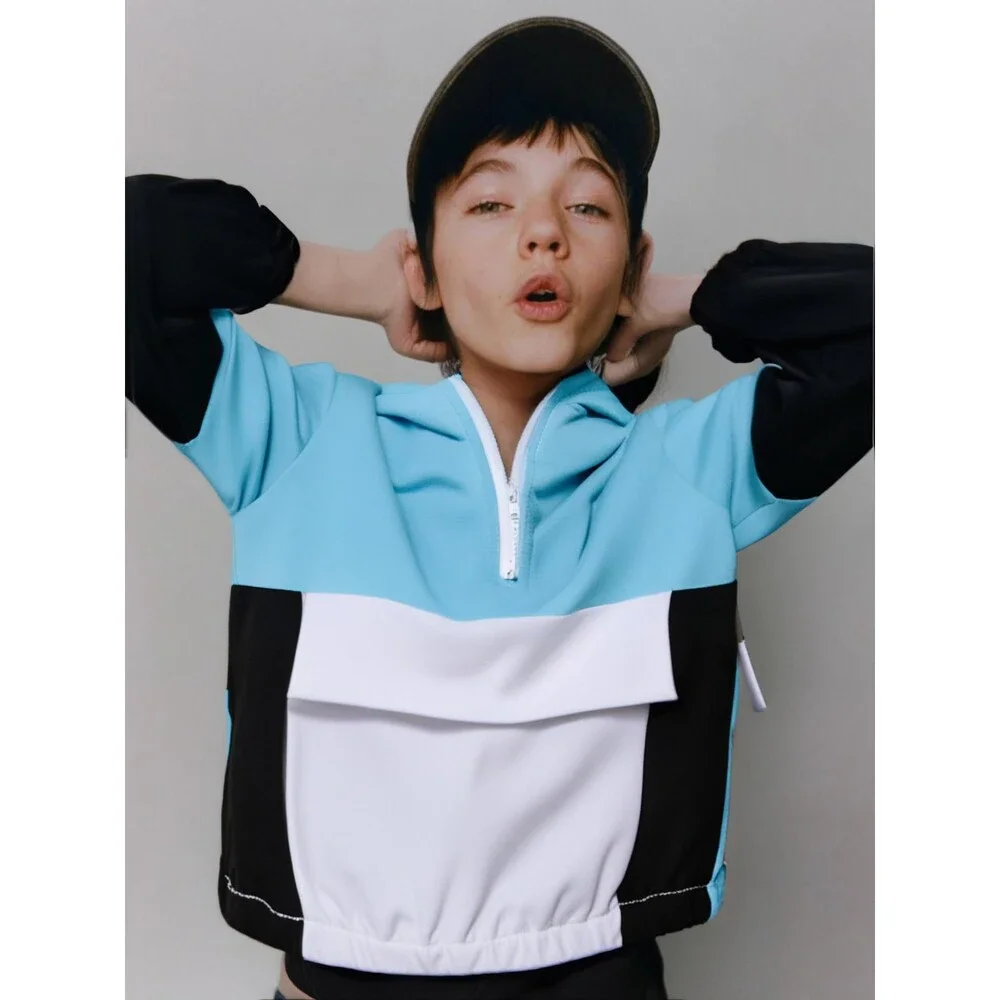 Azmxynol Boys' Clothes Boy Color Block Hoodie Sweatshirt Pants Little 2pcs 6-7T